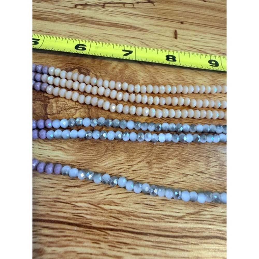 Marlyn Schiff Lavender Combo Multi Strand Beaded Necklace OS - Picture 10 of 14